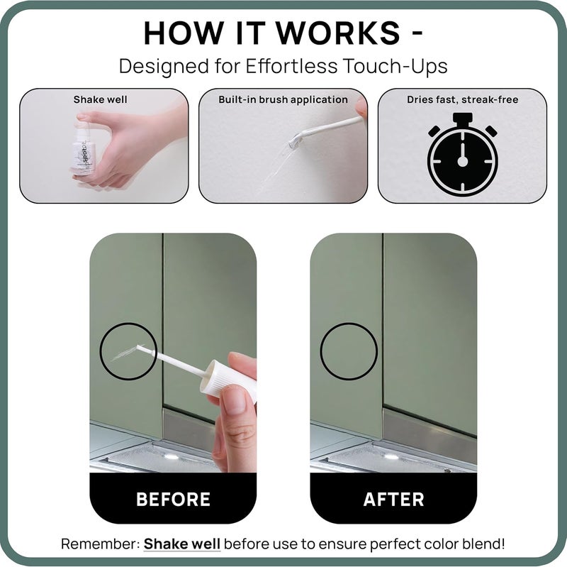 spot . Touch-Up Paint | Matte Finish for Cabinets, Walls, Doors & Furniture | Multi-Tone Green Repair Kit | Quick-Dry, Self-Priming, Low-Odor, Eco-Friendly | No-Sanding or Primer Needed | 3 Pack - Image 4